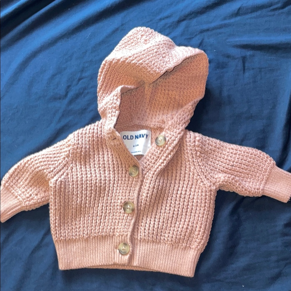 Old Navy Peach Knit Baby Cardigan